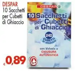 Despar DESPAR 10 Sacchetti per Cubetti di Ghiaccio offerta