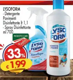Despar LYSOFORM -Detergente Pavimenti Disinfettante-Spray Disinfettante offerta