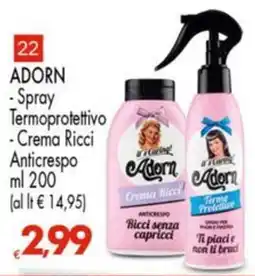 Despar ADORN -Spray Termoprotettivo -Crema Ricci Anticrespo offerta