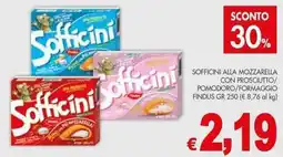 PrestoFresco Sofficini alla mozzarella con prosciutto/ pomodoro/formaggio FINDUS offerta