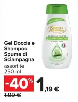 Carrefour Gel Doccia e Shampoo Spuma di Sciampagna offerta