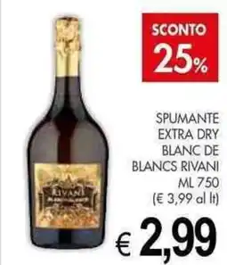 PrestoFresco Spumante extra dry blanc de blancs RIVANI offerta