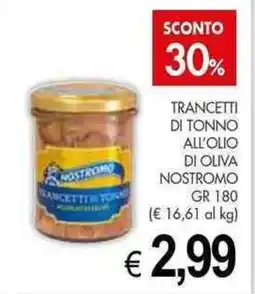 PrestoFresco Trancetti di tonno all'olio di oliva NOSTROMO offerta
