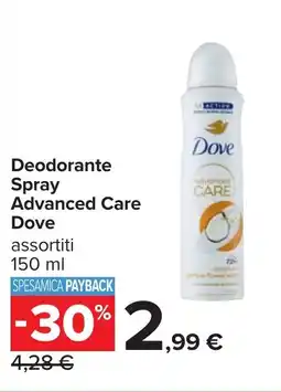 Carrefour Deodorante Spray Advanced Care Dove offerta