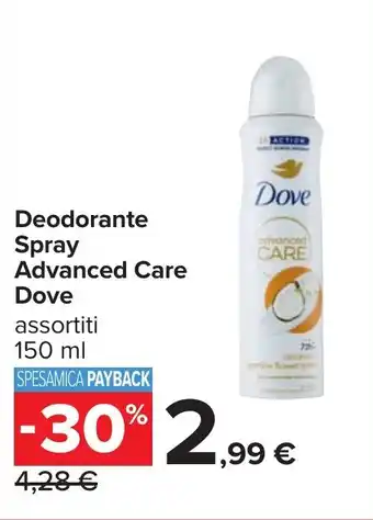 Carrefour Deodorante Spray Advanced Care Dove offerta