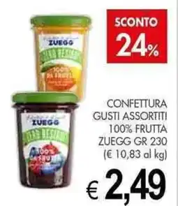 PrestoFresco Confettura gusti assortiti 100% frutta ZUEGG offerta