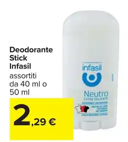 Carrefour Deodorante Stick Infasil offerta