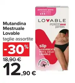 Carrefour Mutandina Mestruale Lovable offerta