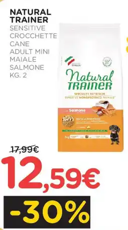Arcaplanet Natural trainer sensitive crocchette cane adult mini maiale salmone offerta
