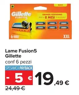 Carrefour Lame Fusion5 Gillette offerta