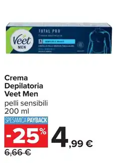 Carrefour Crema Depilatoria Veet Men offerta