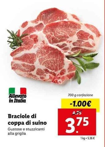 Lidl Braciole di coppa di suino 700g offerta
