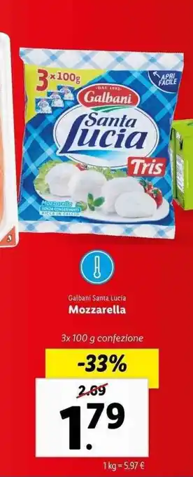 Lidl Galbani Santa Lucia Mozzorella 3x100g offerta