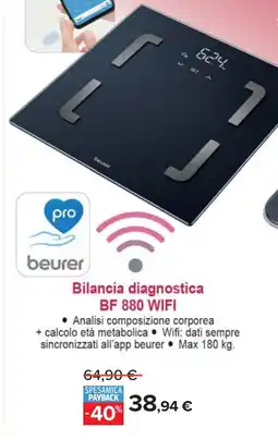 Carrefour beurer Bilancia diagnostica BF 880 WIFI offerta
