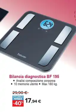 Carrefour beurer Bilancia diagnostica BF 195 offerta