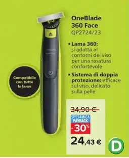 Carrefour PHILIPS OneBlade 360 Face QP2724/23 offerta