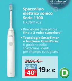Carrefour Spazzolino elettrico sonico Serie 1100 HX3641/02 offerta