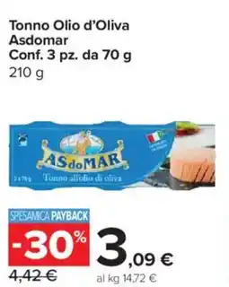 Carrefour Express Tonno Olio d'Oliva Asdomar offerta