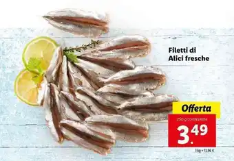 Lidl Filetti di Alici fresche 250g offerta