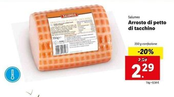 Lidl Salumeo Arrosto di petto di tacchino 350g offerta
