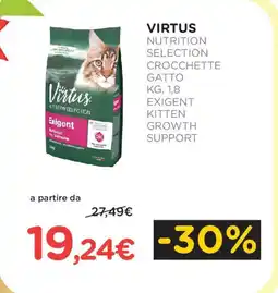 Arcaplanet VIRTUS Nutrition selection crocchette gatto exigent kitten growth support offerta