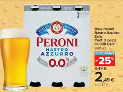 Carrefour Express Birra Peroni Nastro Azzurro Zero offerta