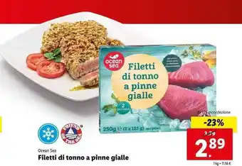 Lidl Ocean Sea Filetti di tonno a pinne gialle 2 x 125g offerta