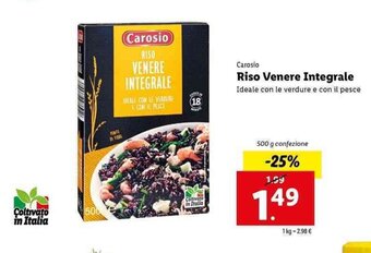 Lidl Carosio Riso Venere Integrale 500g offerta