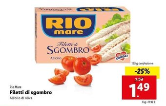 Lidl Rio Mare Filetti di sgombro 125g offerta