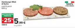 Carrefour Hamburger Misti di Suino offerta