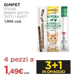Arcaplanet Gimpet sticks snack gatto tutti i gusti offerta
