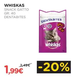 Arcaplanet Whiskas snack gatto DENTABITES offerta
