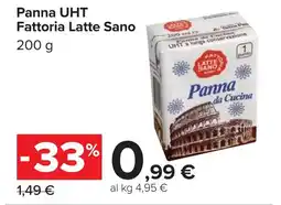 Carrefour Panna UHT Fattoria Latte Sano offerta