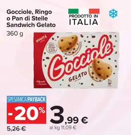 Carrefour Gocciole, Ringo o Pan di Stelle Sandwich Gelato offerta