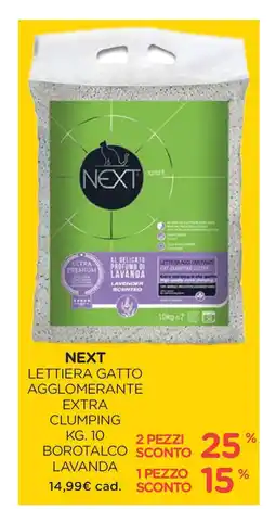 Arcaplanet Next lettiera gatto agglomerante extra clumping borotalco lavanda offerta