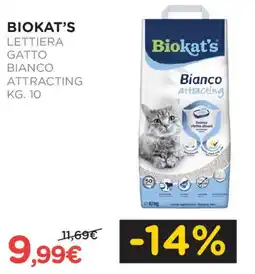 Arcaplanet Biokat's lettiera gatto bianco attracting offerta