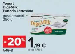 Carrefour Yogurt DigeMilk Fattoria Lattesano offerta