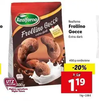 Lidl Realforno Frollino Gocce 400g offerta
