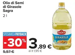 Carrefour Olio di Semi di Girasole Sagra offerta