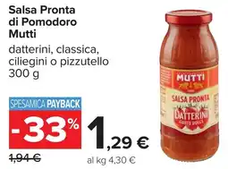 Carrefour Salsa Pronta di Pomodoro Mutti offerta