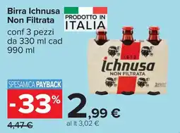 Carrefour Birra Ichnusa Non Filtrata offerta