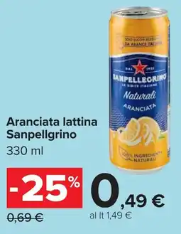 Carrefour Aranciata lattina Sanpellgrino offerta
