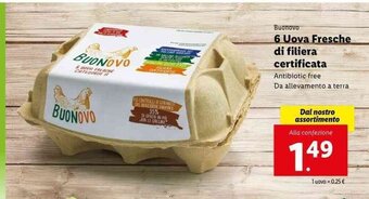 Lidl Buonovo 6 Uova Fresche di filiera certificata offerta