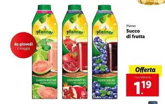 Lidl Pfanner Succo di frutta 1L offerta
