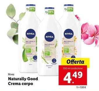 Lidl Nivea Naturally Good Crema corpo 350ml offerta