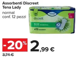 Carrefour Assorbenti Discreet Tena Lady offerta
