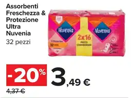 Carrefour Assorbenti Freschezza & Protezione Ultra Nuvenia 32 pezzi offerta