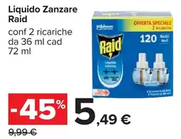 Carrefour Liquido Zanzare Raid offerta