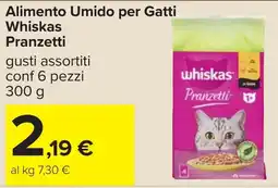 Carrefour Alimento Umido per Gatti Whiskas Pranzetti offerta