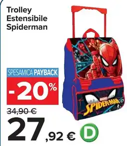 Carrefour Trolley Estensibile Spiderman offerta